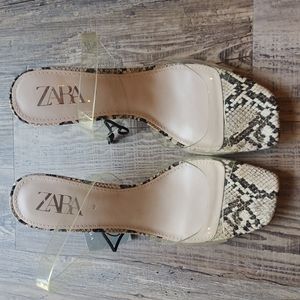 Zara Clear Strap Snake Sandals